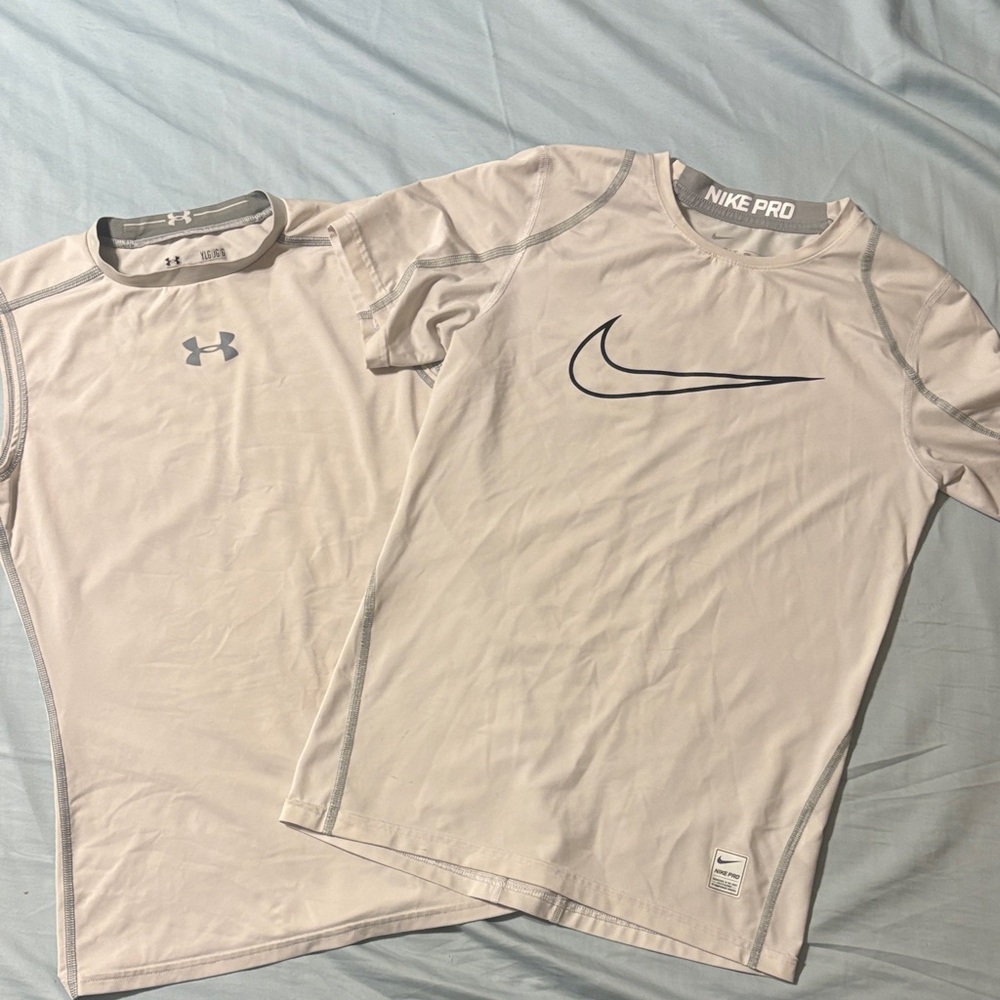 Under Armour Fitted Sleeveless and Nike Kids White Short Sleeve Tee fitted tees